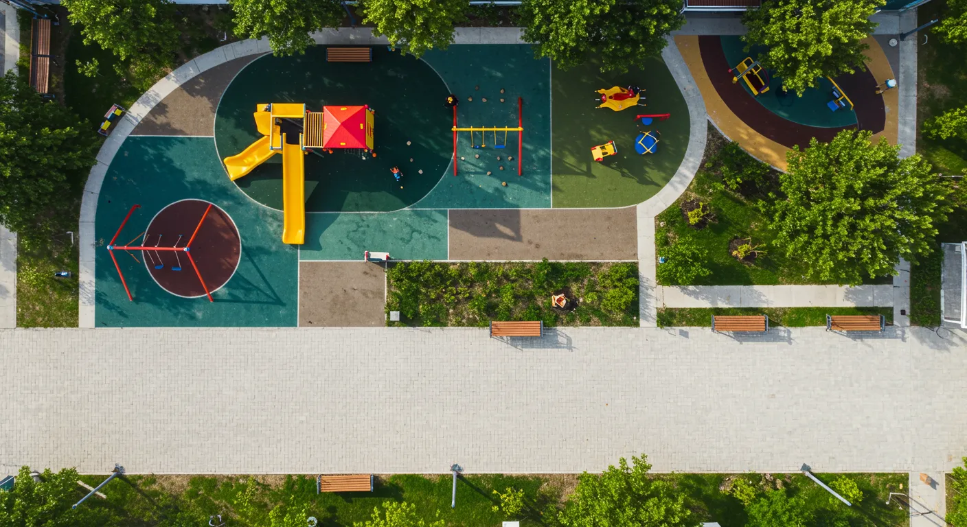 Plaza de juegos vista cenital